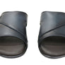 Savelli Banks Mens Comfortable Leather Slides Sandals Made In Brazil