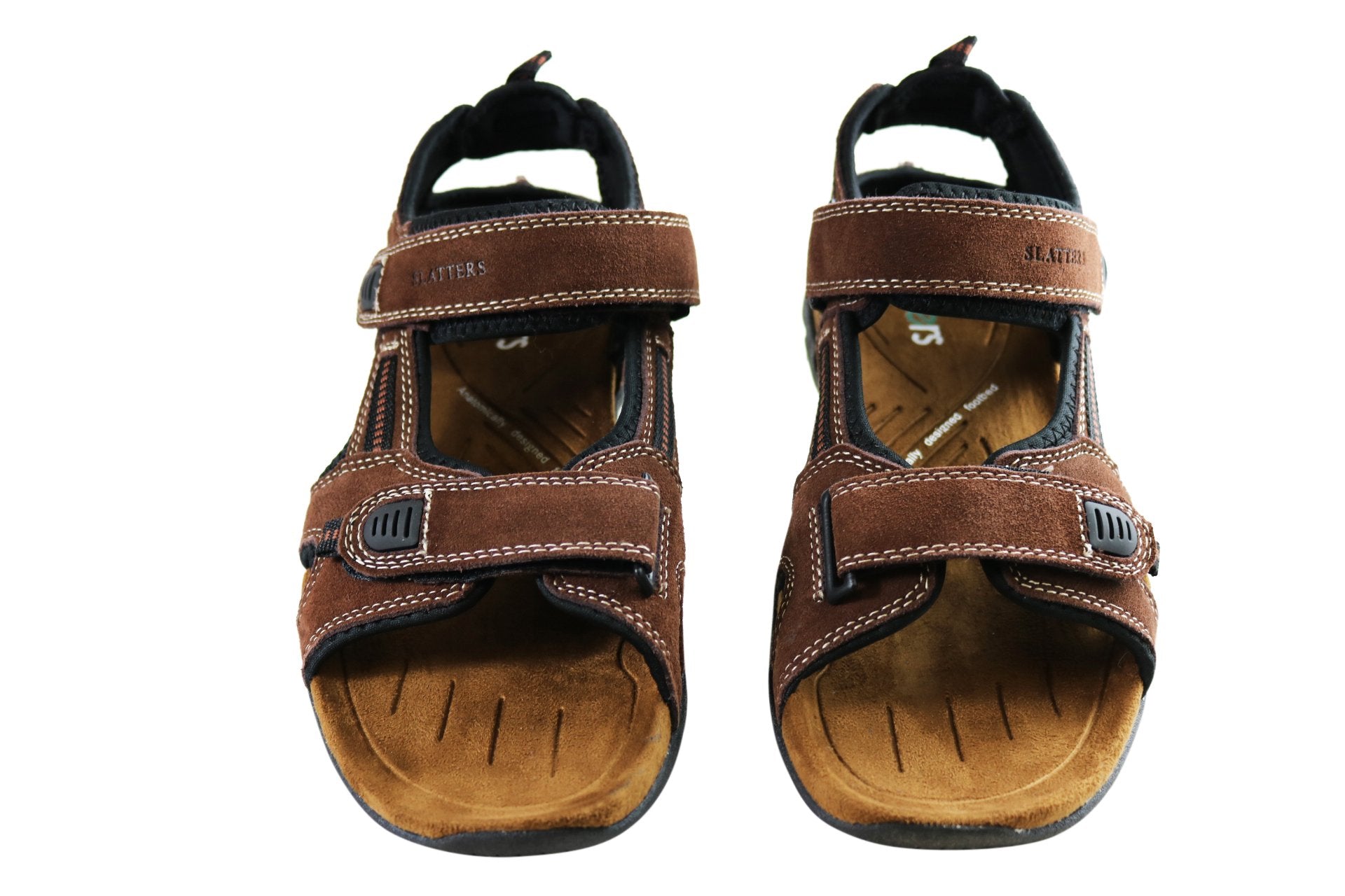 Slatters Broome II Mens Comfort Leather Sandals With Adjustable Straps