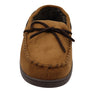 Dearfoams Mens Toby Microsuede Moccasin With Whipstitch & Tie Slippers