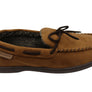 Dearfoams Mens Toby Microsuede Moccasin With Whipstitch & Tie Slippers