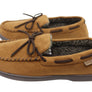 Dearfoams Mens Toby Microsuede Moccasin With Whipstitch & Tie Slippers