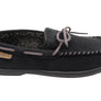 Dearfoams Mens Toby Microsuede Moccasin With Whipstitch & Tie Slippers