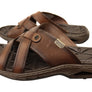 Pegada Carvo Mens Comfortable Leather Slides Sandals Made In Brazil