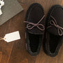 Dearfoams Mens Toby Microsuede Moccasin With Whipstitch & Tie Slippers