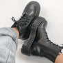 Dr Martens Jadon Black Polished Womens Fashion Lace Up Boots