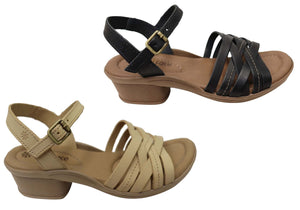 New Face Arla Womens Brazilian Comfortable Leather Low Heel Sandals