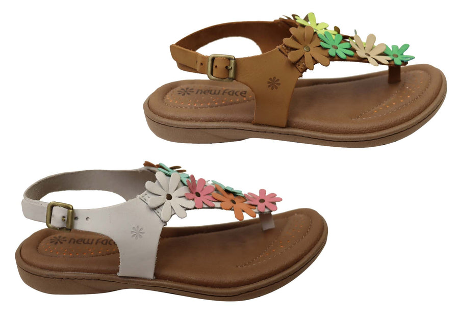 New Face Kimmy Womens Comfortable Leather Sandals Made In Brazil