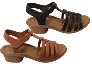 New Face Jaslyn Womens Brazilian Comfortable Leather Low Heel Sandals