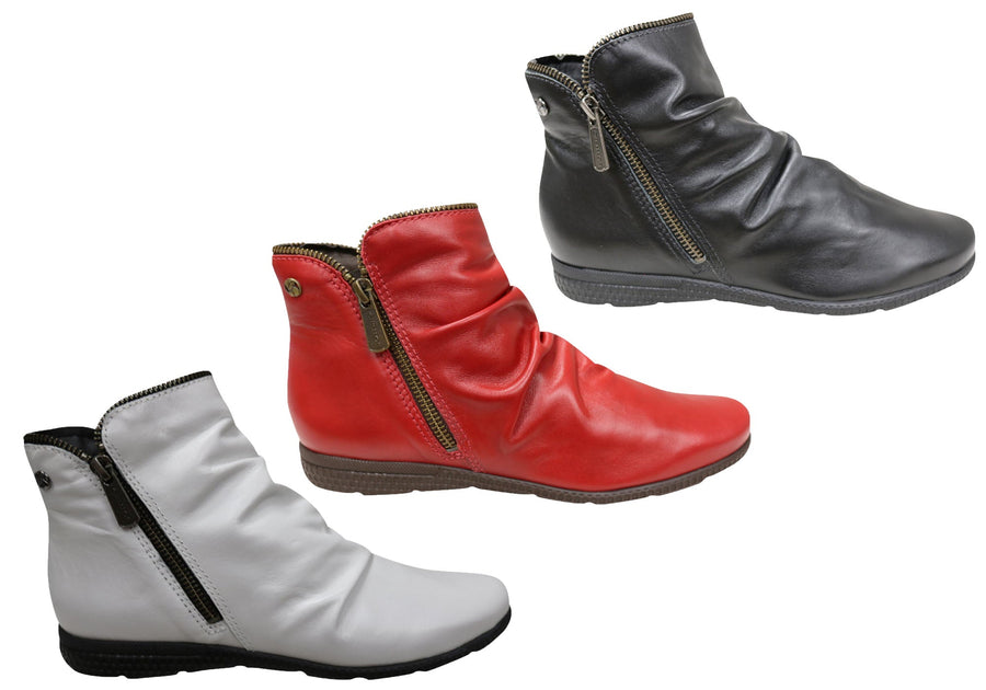 Bottero Mallory Womens Comfortable Leather Ankle Boots Made In Brazil