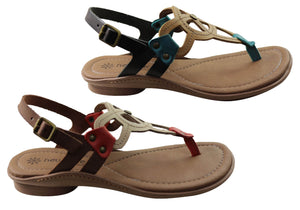 New Face Ellis Womens Comfortable Leather Sandals Made In Brazil