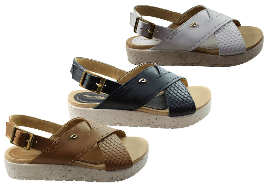 Pegada Nelba Womens Comfortable Leather Sandals Made In Brazil