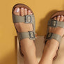 New Face Silvan Womens Comfort Leather Slides Sandals Made In Brazil