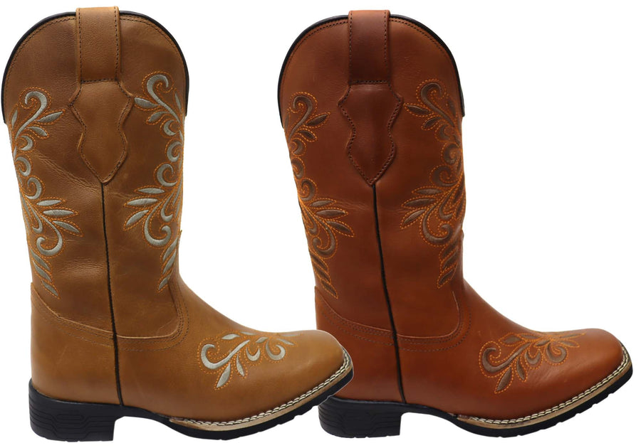 D Milton Belle Womens Comfortable Leather Western Cowboy Boots