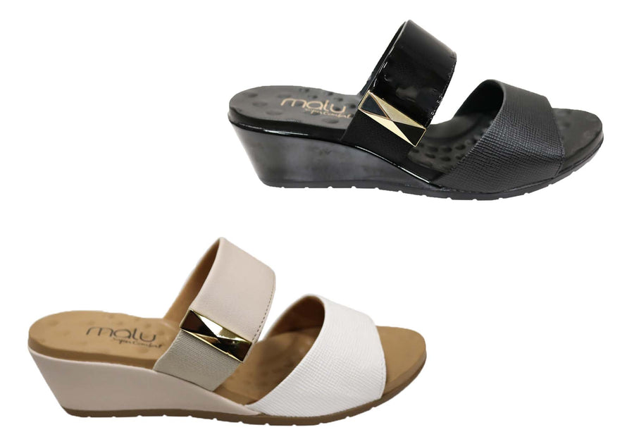 Malu Supercomfort Renay Womens Comfort Wedge Slides Made In Brazil