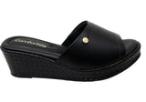 Comfortflex Tina Womens Wedge Slides Sandals With Cushioned Footbed