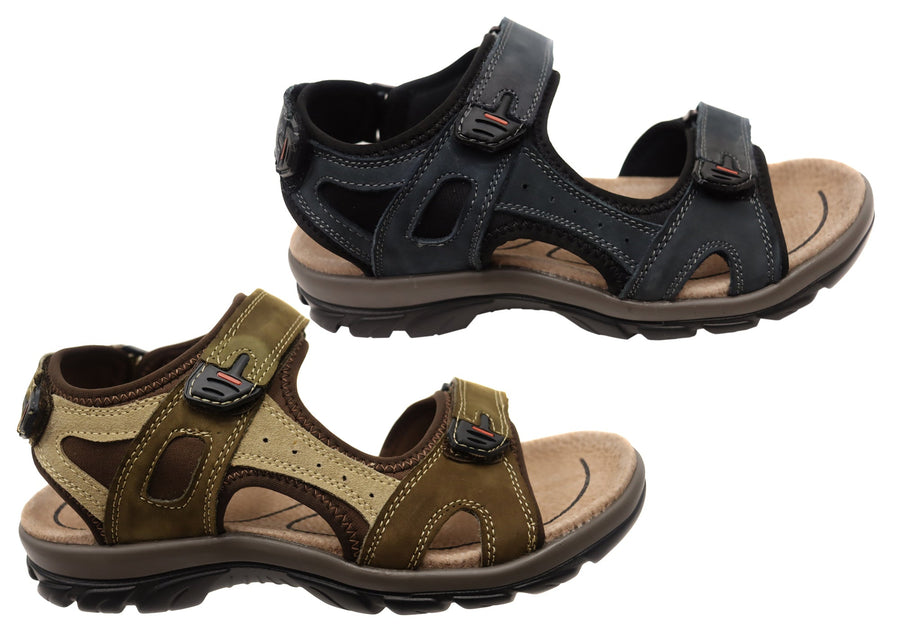 Natural Comfort Clift Mens Leather Adjustable Strap Sandals