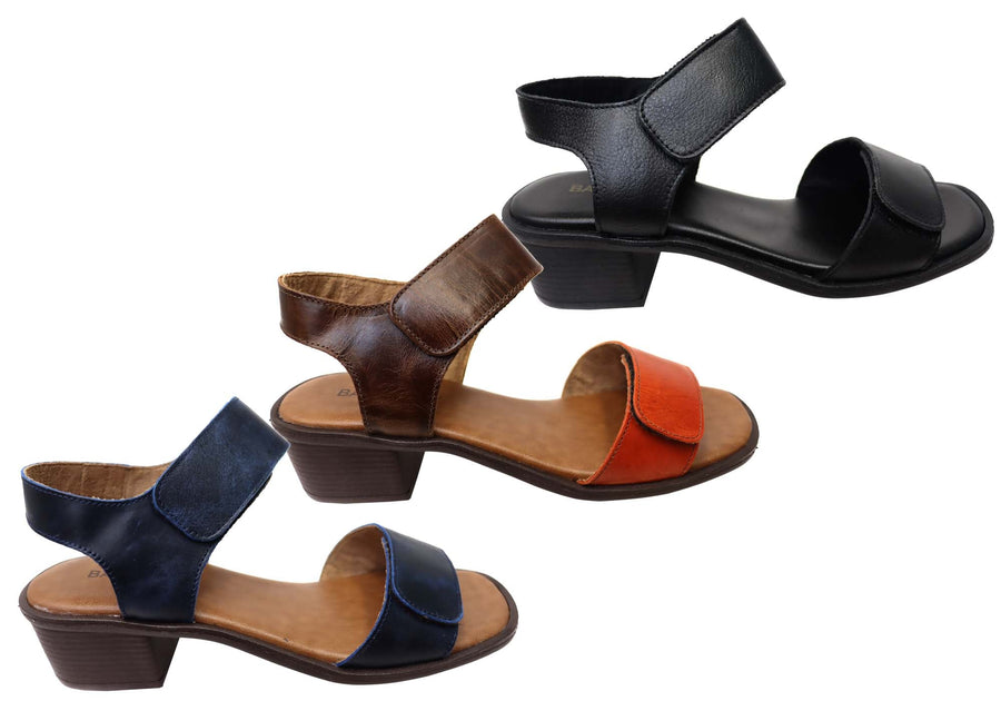 Balatore Sally Womens Comfortable Brazilian Leather Low Heel Sandals