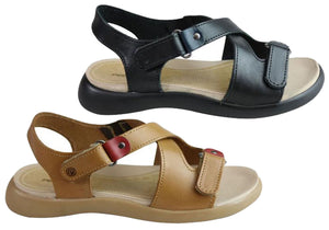 Pegada Ali Womens Comfort Adjustable Leather Sandals Made In Brazil