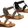 Sofft Gaige Womens Leather Wedge Sandals With Comfort Footbed