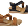 Comfortiva Marcy Womens Comfort Footbed Wide Fit Leather Sandals