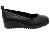 Comfortiva Dillon Womens Comfortable Leather Wide Fit Wedge Shoes