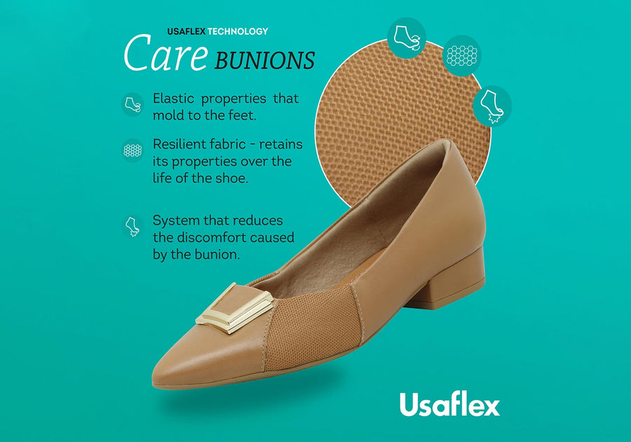 Usaflex Patrice Womens Low Heel Leather Shoes Made In Brazil