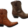 D Milton Edwina Womens Leather Western Cowboy Ankle Boots