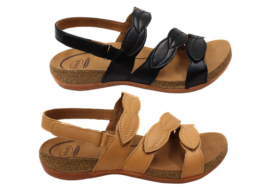 Scholl Orthaheel Able Womens Leather Comfortable Supportive Sandals