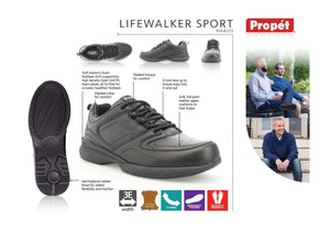 Propet Mens Life Walker Sport 3E Extra Wide Comfortable Leather Shoes