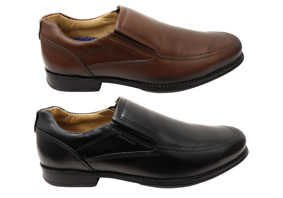 Pegada Ian Mens Comfortable Brazilian Leather Slip On Dress Shoes