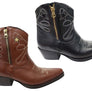 D Milton Daisy Womens Leather Western Cowboy Ankle Boots