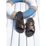 Pegada Belmain Mens Leather Cushioned Slide Sandals Made In Brazil