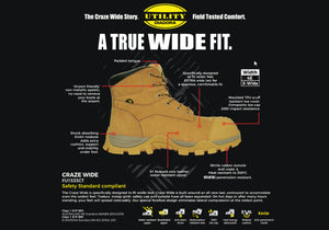 Diadora Mens Craze Wide Composite Toe 4E Extra Wide Safety Work Boots