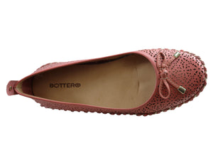 Bottero Hampshire Womens Comfort Leather Ballet Flats Made In Brazil