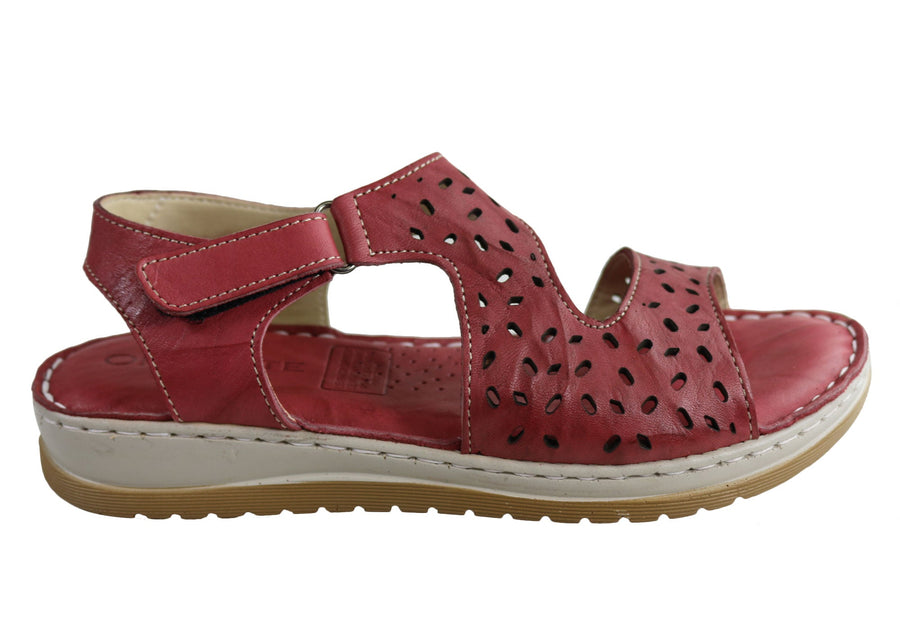 Orizonte Essence Womens European Leather Comfortable Cushioned Sandals