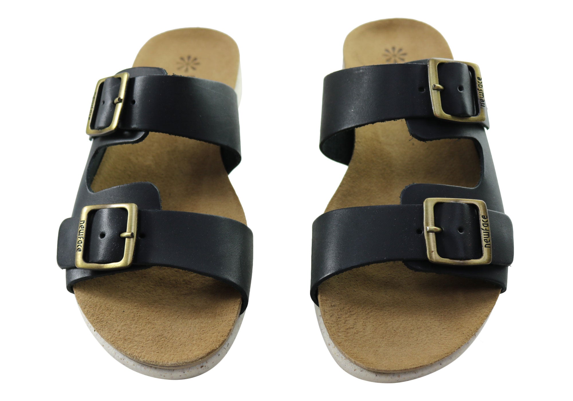 New Face Lockia Womens Comfort Leather Slides Sandals Made In Brazil