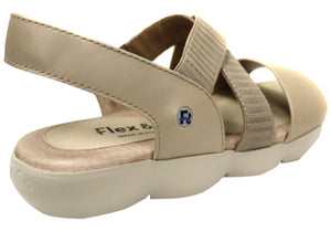 Flex & Go Dory Womens Comfort Leather Sandals Shoes Made In Portugal