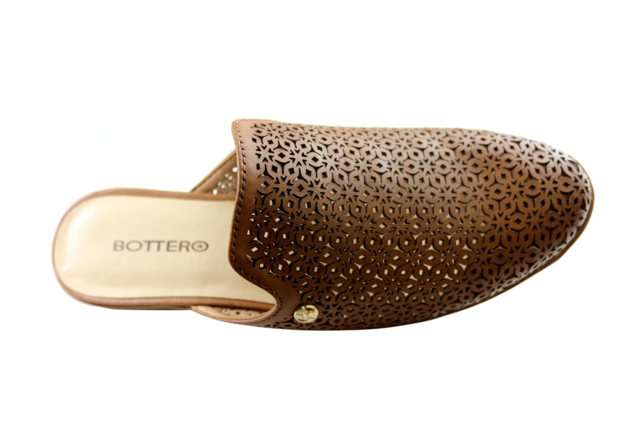 Bottero Dani Womens Comfortable Leather Closed Toe Open Back Mules