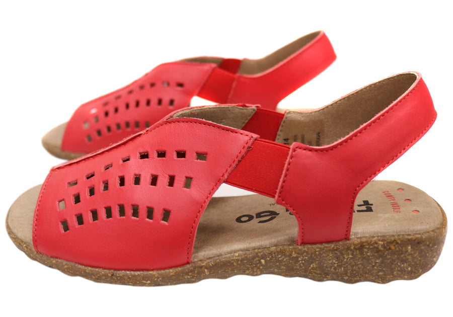 Flex & Go Rochela Womens Comfortable Leather Sandals Made In Portugal