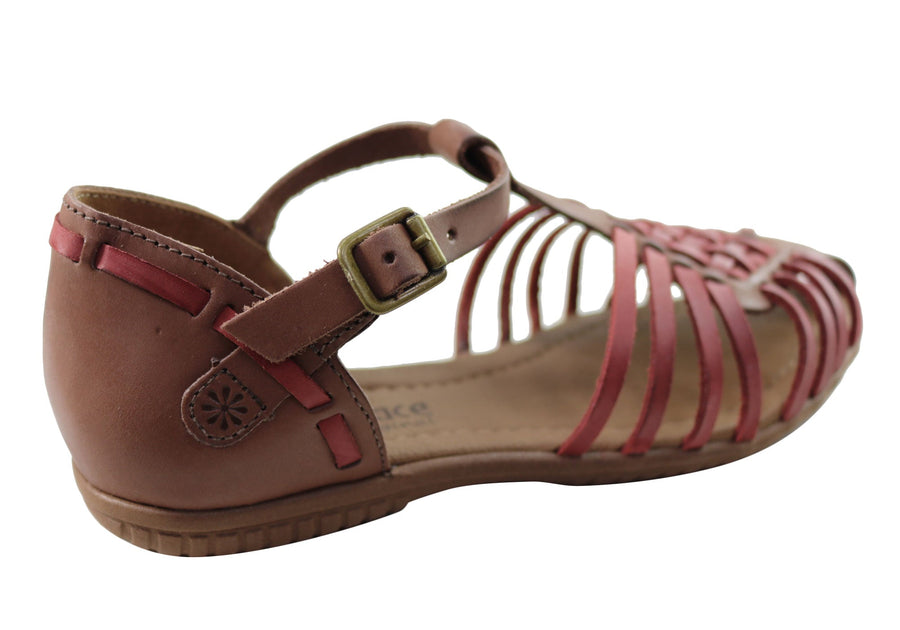 New Face Jazaline Womens Comfortable Closed Toe Leather Sandals