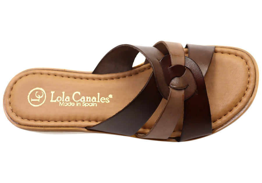 Lola Canales Zena Womens Comfortable Spanish Leather Slides Sandals