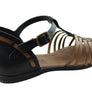 New Face Jazaline Womens Comfortable Closed Toe Leather Sandals