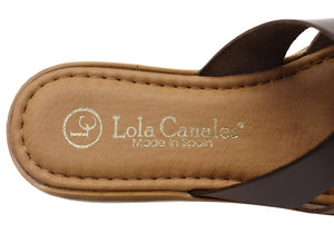 Lola Canales Zena Womens Comfortable Spanish Leather Slides Sandals