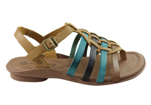 New Face Mari Womens Comfortable Leather Sandals Made In Brazil