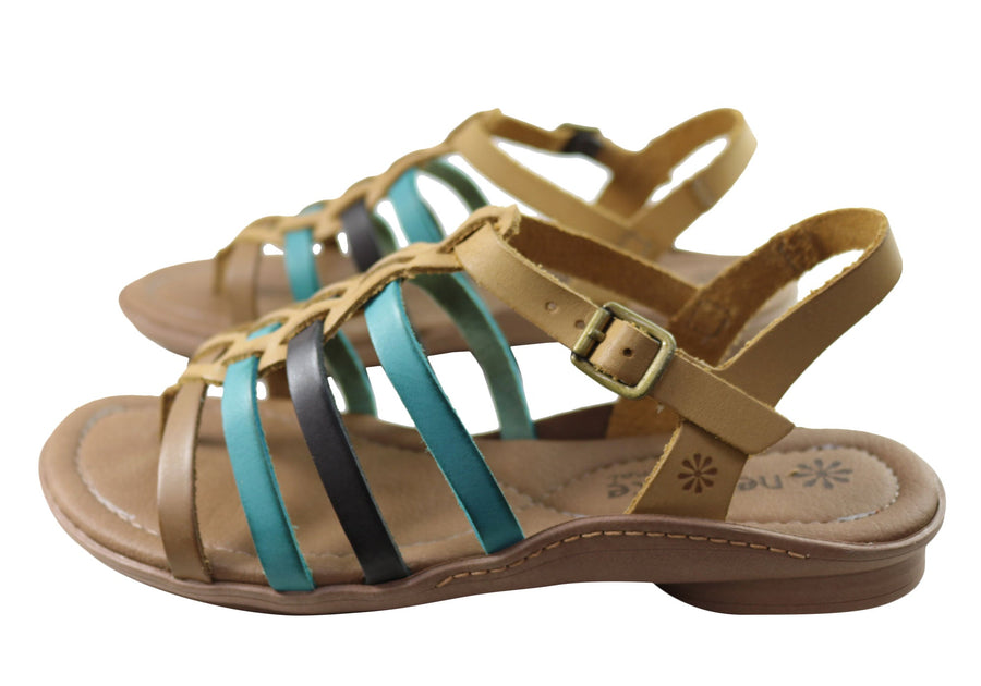 New Face Mari Womens Comfortable Leather Sandals Made In Brazil