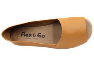 Flex & Go Keegan Womens Comfort Leather Sandals Shoes Made In Portugal