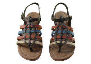 New Face Mari Womens Comfortable Leather Sandals Made In Brazil