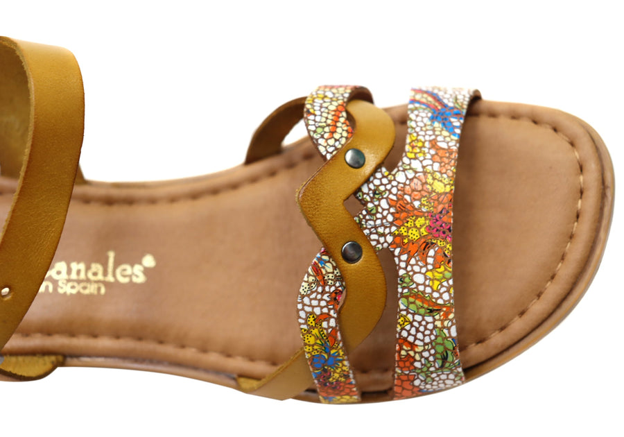 Lola Canales Lane Womens Comfortable Leather Sandals Made In Spain