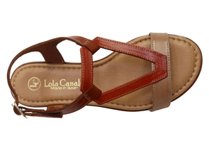 Lola Canales Courtney Womens Comfortable Leather Sandals Made In Spain