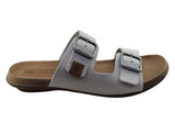 New Face Silvan Womens Comfort Leather Slides Sandals Made In Brazil